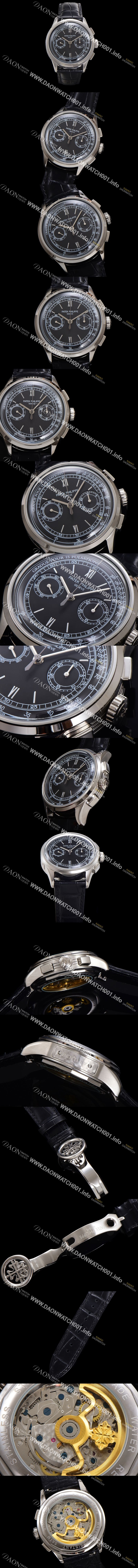 미러급 파텍필립 남성용 컴플리케이션 5170G 크로노그래프 오토매틱 7750 타입 39mm 가죽줄 블랙 다이얼 pat2206 Ⅳ