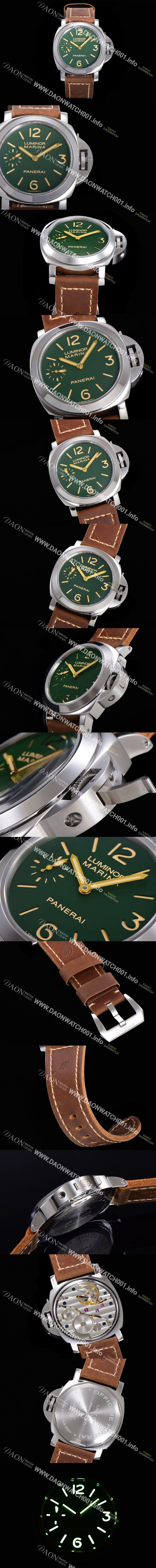 미러급 파네라이 남성용 루미노르 PAM00911 마리나 8-Days 그린다이얼 44mm 수동형 무브먼트 PAN01352 Ⅳ