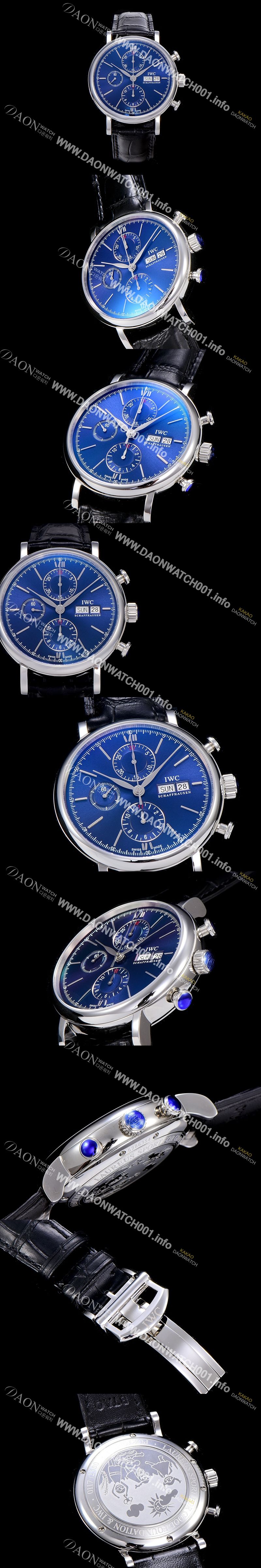 미러급 아이더블유씨 남성용 포르토피노 IW391019 오토매틱 무브먼트 42미리 블루 다이얼 IWC71019 Ⅳ