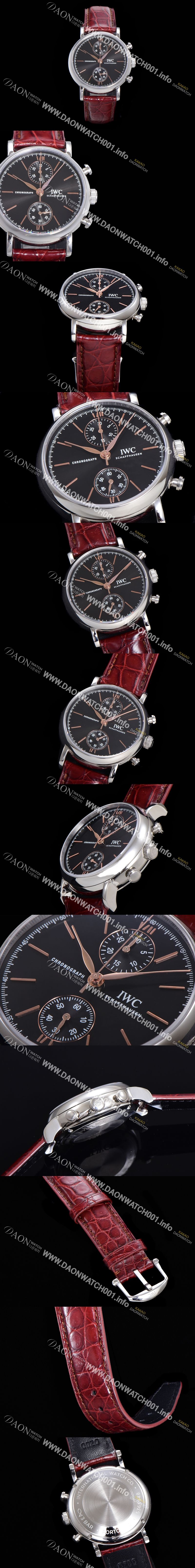 미러급 아이더블유씨 남성용 포르토피노 IW391404 블랙 다이얼 39미리 악어가죽 7750 오토매틱 무브먼트 IWC76300 Ⅳ