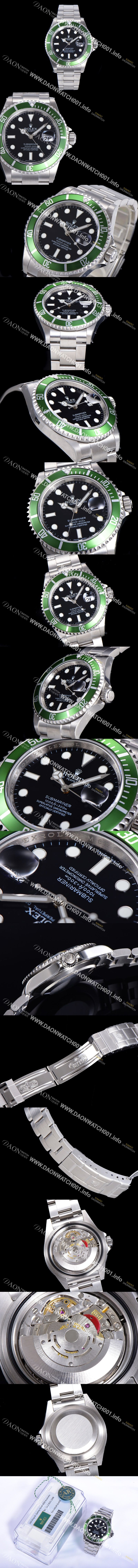 미러급 로렉스 남성용 AR사 904L스틸 구형 서브마리너 16610LV-93250 블랙 다이얼 이너베젤 티타늄베젤 Cal.3135오토매틱 무브먼트 ROL09035 Ⅳ