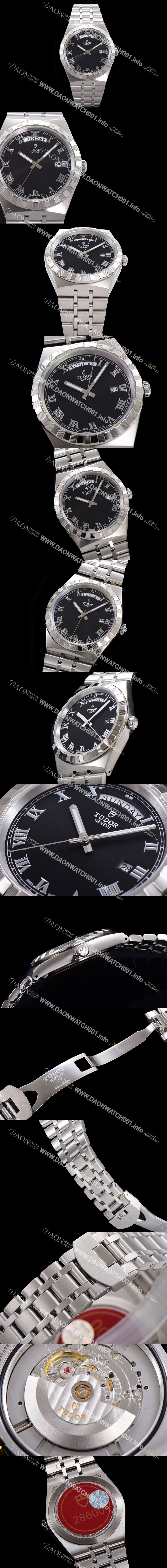 미러급 튜더 남성용 로얄 워치 오토매틱 스위스 ETA2836-2 타입 41mm 메탈줄 블랙다이얼 tud5121 Ⅳ