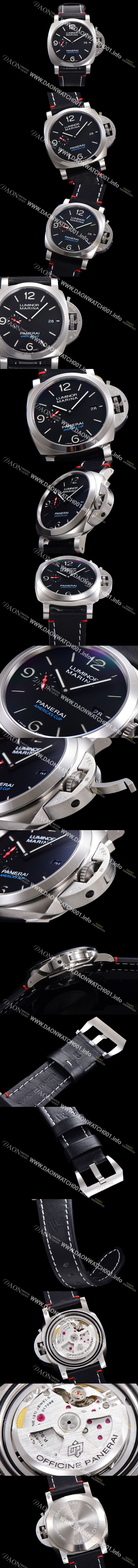 미러급 파네라이 남성용 루미노르 1950 3데이 44미리 PAM00732 오토매틱 P.9010타입 가죽줄 블랙다이얼 pan9532 Ⅳ