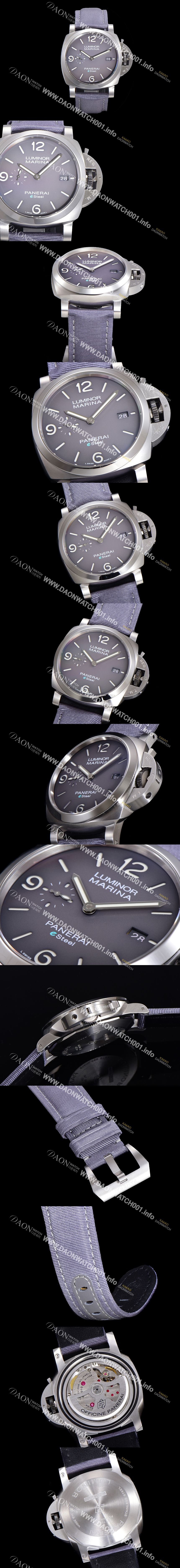 미러급 파네라이 남성용 PAM01357 루미노르 마리나 오토매틱 Cal P.9010 타입 44mm 가죽줄 그레이다이얼 pan1159 Ⅳ
