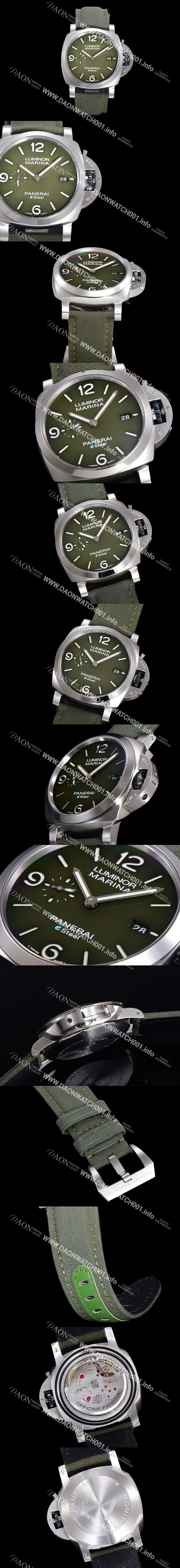 미러급 파네라이 남성용 PAM01356 루미노르 마리나 오토매틱 Cal P.9010 타입 44mm 가죽줄 그린다이얼 pan9239 Ⅳ