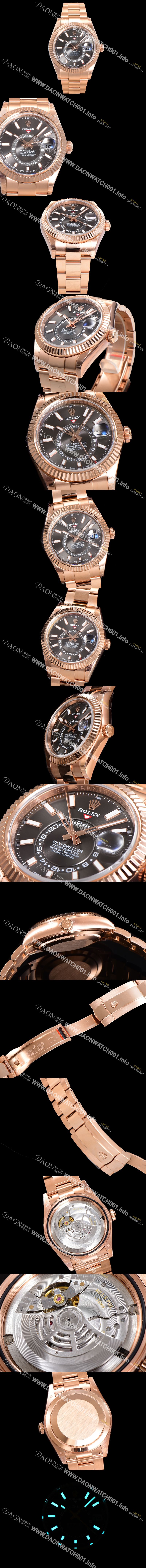 미러급  로렉스 남성용 스카이더웰러 오이스터 퍼페츄얼 오토매틱 Cal.9001타입 42미리 18K 로즈골드 그레이 다이얼 rol5295 Ⅳ