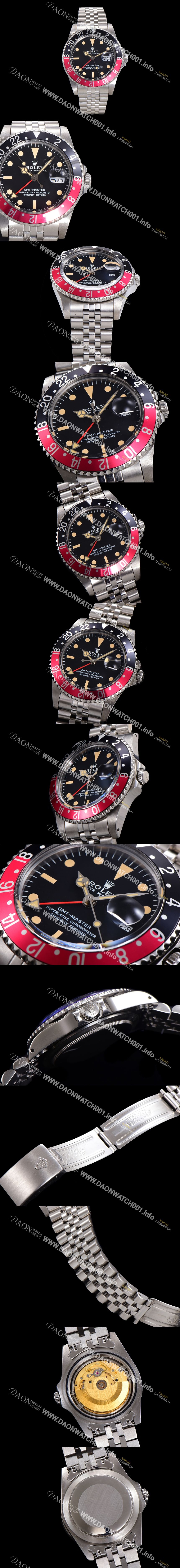 미러급 로렉스 남성용 지엠티-마스터 클래식 모델 Ref.16700 오토매틱 E2836-2 타입 40mm 메탈줄 블랙다이얼 rol1251 Ⅳ