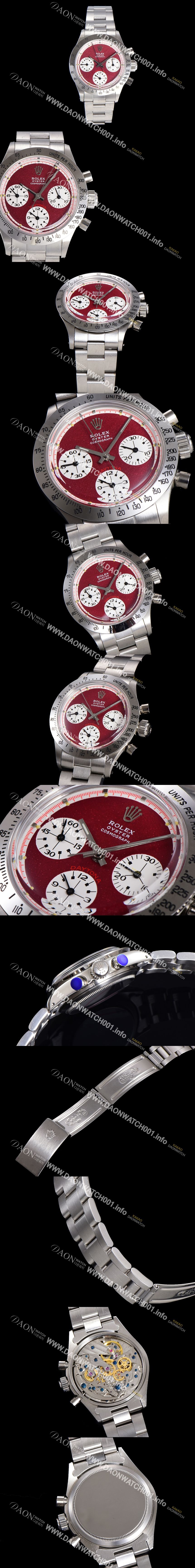 미러급 로렉스 남성용 1965년 모델 클래식  코스모그래프 데이토나  Ref.6239 수동감기/기계식 37mm 스크류 다운 푸셔 메탈줄 브라운다이얼 rol2113 Ⅳ
