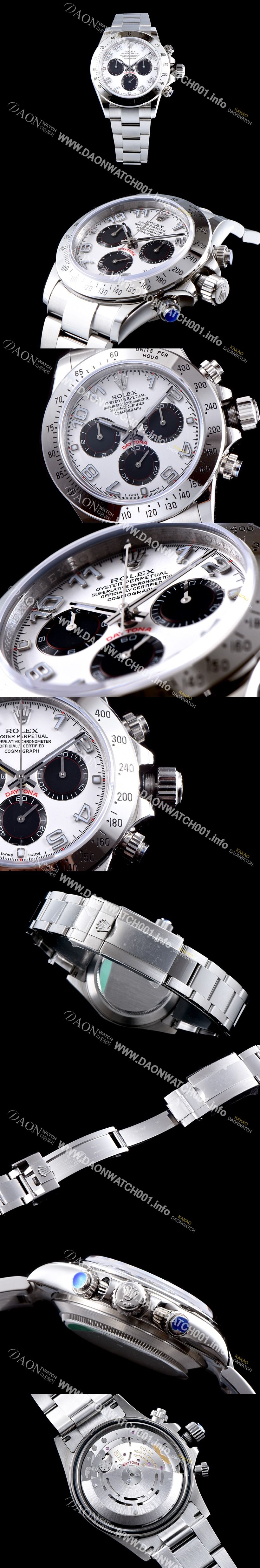 미러급 로렉스 남성용 데이토나 116519-L(FC)  크로노그래프 오토매틱 4130타입 무브 40mm 메탈줄 화이트다이얼 rol3291 Ⅳ