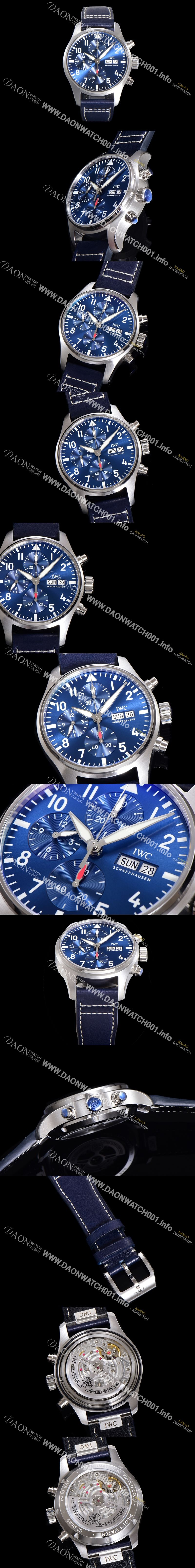 미러급 아이더블유씨 남성용시계 베스트 신형!! 파일럿 IW388101 크로노그래프 오토매틱 Cal.69385 타입 41mm 가죽줄 블루다이얼 iwc0468 Ⅳ