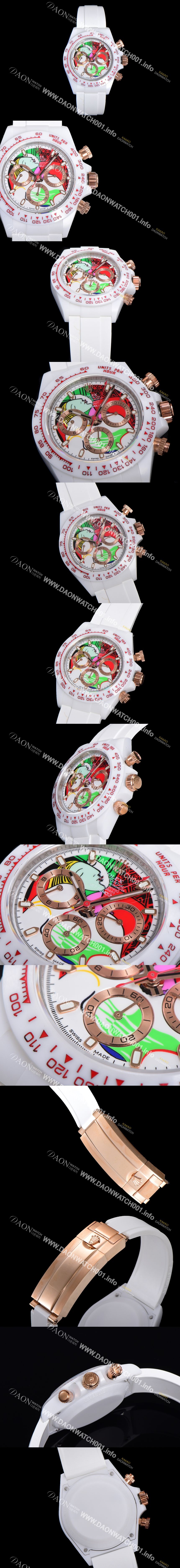 미러급 로렉스 남성용 세라믹 데이토나 크로노그래프 오토매틱 A7750-2 타입 40mm 세라믹재질 러버우레탄줄 래드다이얼 rol9151 Ⅳ