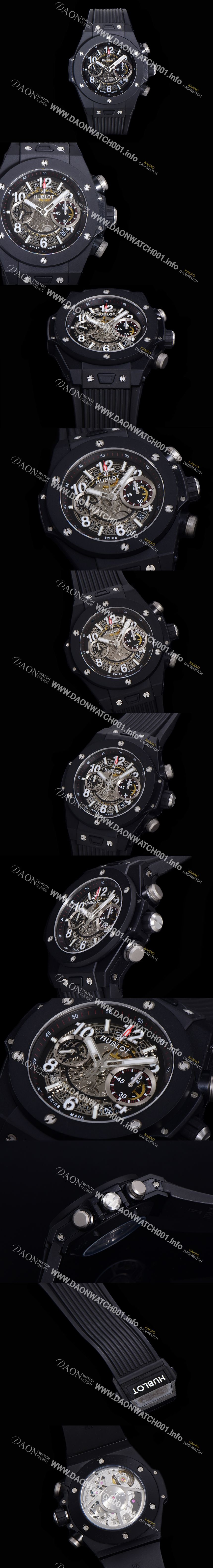 미러급 휴블렛 남성용 빅뱅 유니코 45mm 오토매틱 HUB1242타입 PVD제질 러버줄 스켈래톤 다이얼  hub5113 Ⅳ