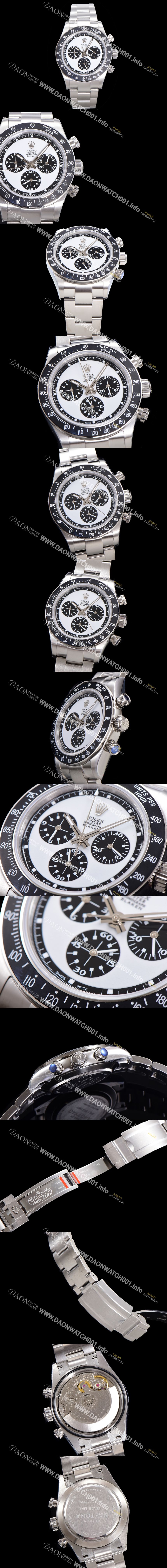 미러급 로렉스 남성용 데이토나 6263 오토매틱 크로노그래프 ETA 7750-2 타입 40mm 메탈줄 화이트다이얼  rol6488 Ⅳ