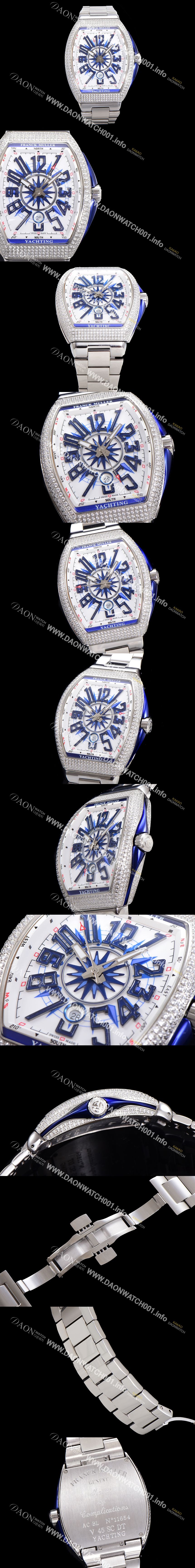 미러급 프랭크뮬러 남성용 1:1수제공정 풀 다이아셋팅 뱅가드 오토매틱 ETA2824 타입 45mm 메탈줄 화이트다이얼 fra8028 Ⅳ