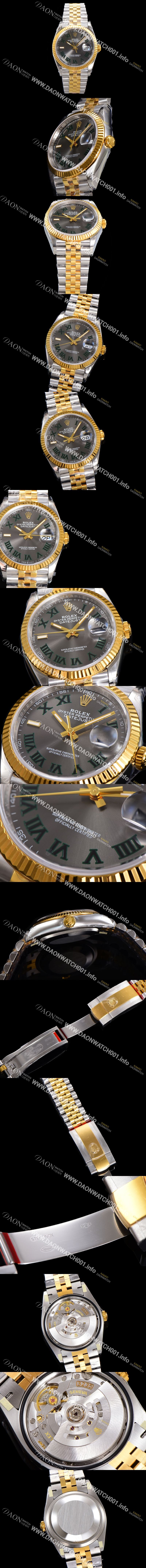 미러급 로렉스 남성용 904L스틸!! 2023신형 데이져스트 36mm II m126233-0015 !! 18K 옐로골드 그레이다이얼 브레이슬릿 신형 Cal.3235 오토매틱 무브먼트 ROL29324 Ⅳ