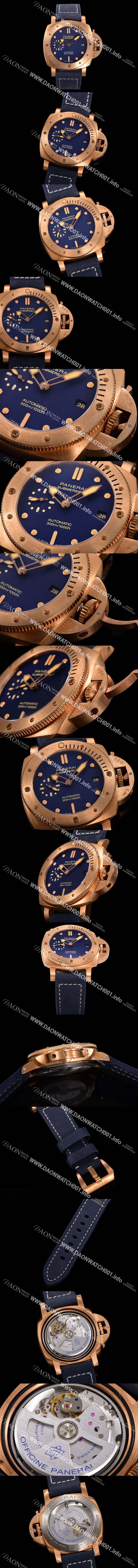 미러급 파네라이 남성용 서브미시블 PAM01074 브론즈 블루 다이얼 PAN0416 Ⅳ