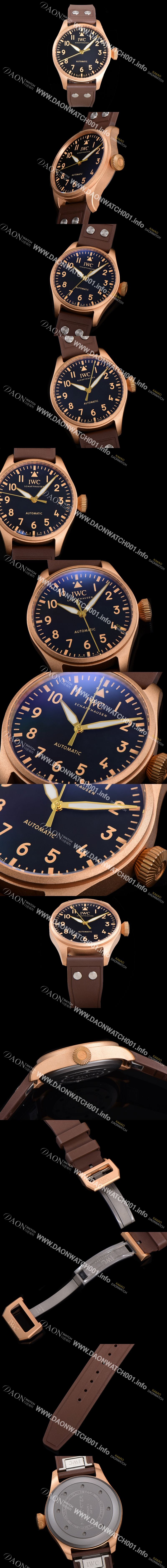 미러급 아이더블유씨 남성용 빅 파일럿 워치 IW329703 브론즈 스핏파이어 43mm 오토매틱 9015 타입 러버스트랩 블랙다이얼 iwc39266 Ⅳ
