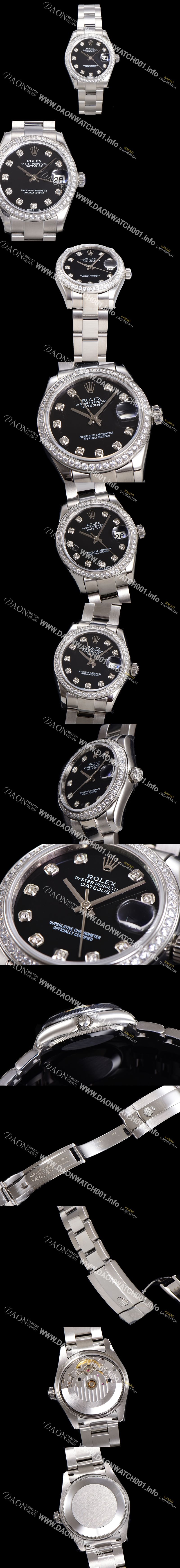미러급 로렉스 여성용 데이져스트 오이스터 31mm 레이디 오토매틱 보석/다이아몬드 3열 브레이슬릿 메탈줄 블랙다이얼 rol98204 Ⅳ