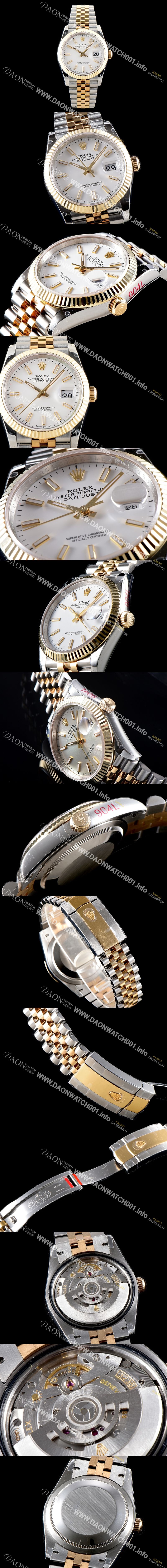 미러급 로렉스 남성용 1:1 퀄리티 데이져스트 m126233 최상위 고가형제품!! 36mm고급스러운 18K 옐로우골드 포금 화이트 다이얼 오토매틱 무브먼트 ROL12316 Ⅳ