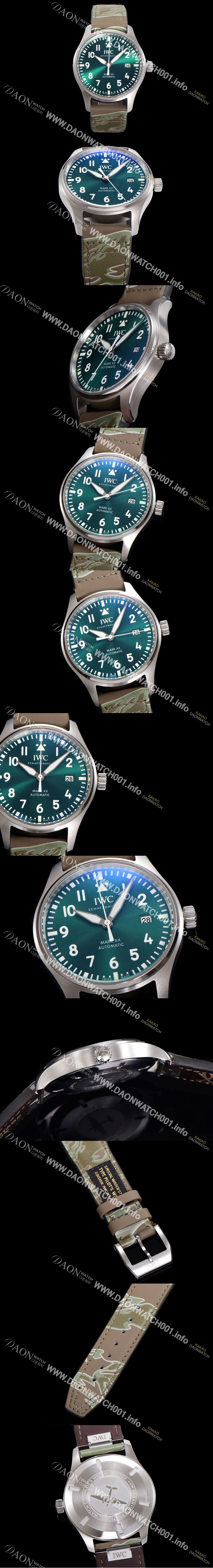 미러급 아이더블유씨 남성용 파일럿 마크18 IW328205 오토매틱 40mm 가죽줄 그린 다이얼 iwc9202 Ⅳ