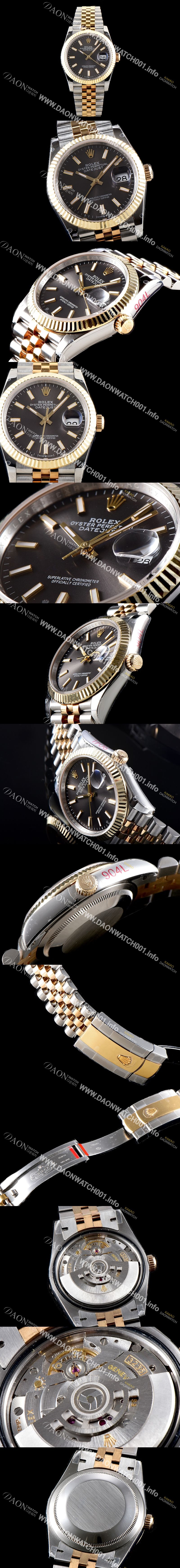 미러급 로렉스 남성용 1:1 퀄리티 데이져스트 m126233 최상위 고가형제품!! 36mm고급스러운 18K 옐로우골드 포금 그레이 다이얼 오토매틱 무브먼트 ROL12317 Ⅳ