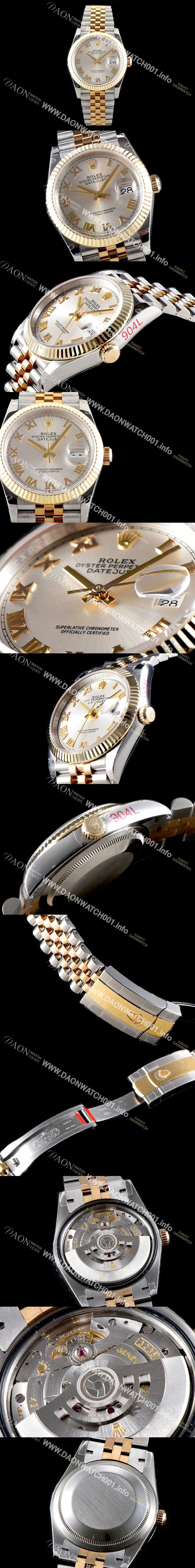 미러급 로렉스 남성용 1:1 퀄리티 데이져스트 m126233 최상위 고가형제품!! 36mm고급스러운 18K 옐로우골드 포금 실버 다이얼 오토매틱 무브먼트 ROL12318 Ⅳ
