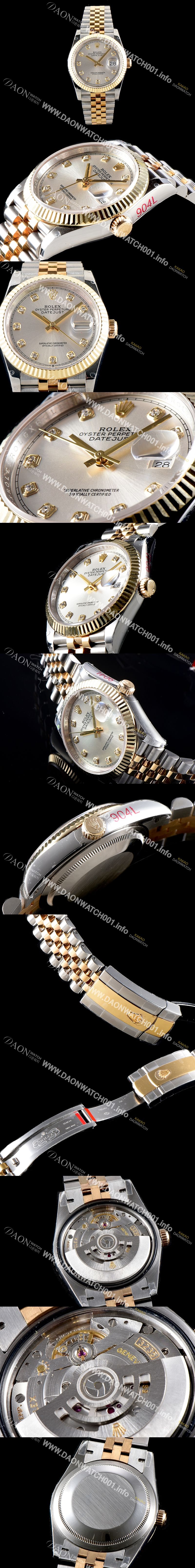 미러급 로렉스 남성용 1:1 퀄리티 데이져스트 m126233 최상위 고가형제품!! 36mm고급스러운 18K 옐로우골드 포금 실버 다이얼 오토매틱 무브먼트 ROL12319 Ⅳ