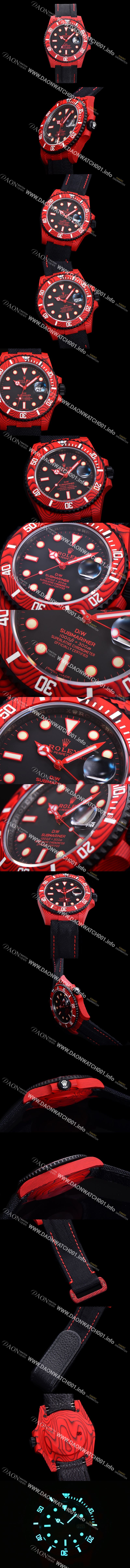 미러급 로렉스 남성용 서브마리너 41mm 리얼레드 포지드카본 오토매틱 Cal.3135 블랙 다이얼 rol49213 Ⅳ