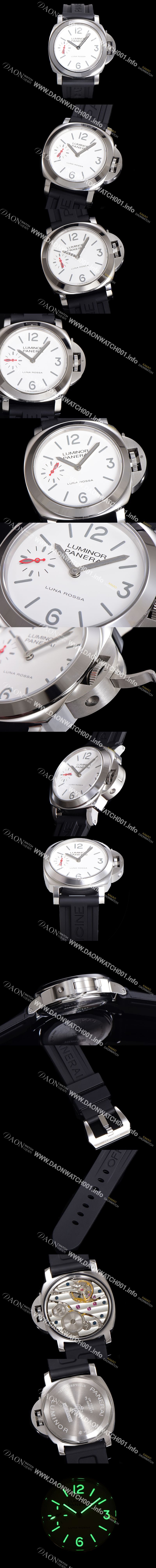 미러급 파네라이 남성용 루미노르 PAM01342 화이트 다이얼 44mm 오토매틱 수동형 무브먼트 PAN4827 Ⅳ