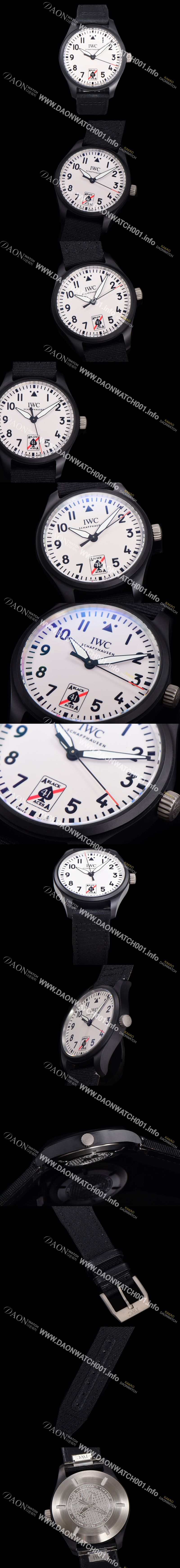 미러급 아이더블유씨 남성용 파일럿 IW326905 오토매틱 41mm 세라믹재질 나토천/가죽줄 믹스 블랙 다이얼 iwc29054 Ⅳ