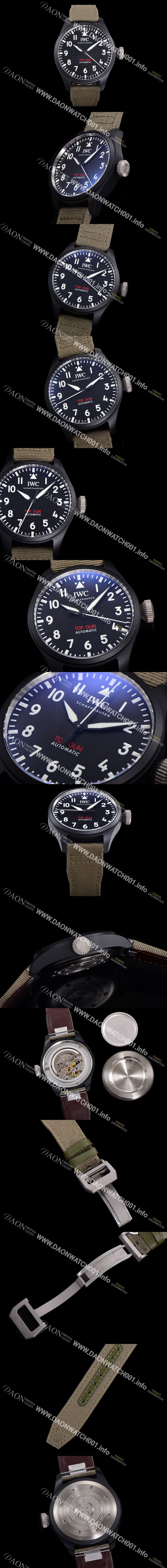 미러급 아이더블유씨 남성용 파일럿 IW329801 오토매틱 43.8mm 세라믹재질 나토천/가죽줄 믹스 블랙 다이얼 iwc29050 Ⅳ