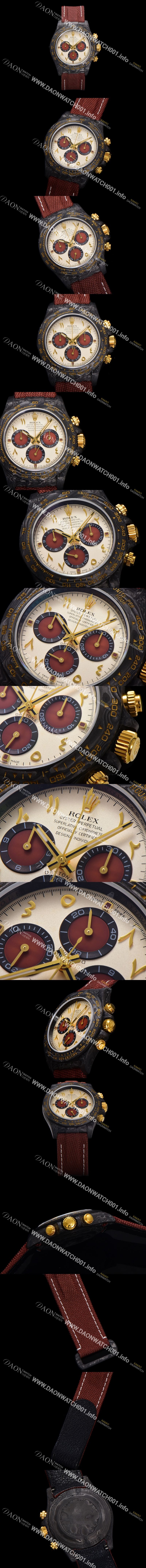 미러급 로렉스남성용 데이토나 포지드카본 커스텀 40미리 크로노그래프 오토매틱 Cal.4130 무브먼트 샴페인 다이얼 rol5367 Ⅳ