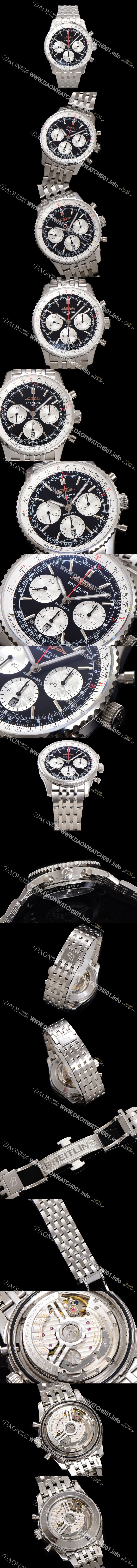 미러급 브라이틀링 남성용 네비타이머 AB0138211B1A1 크로노그래프 ETA7750-2 타입 오토매틱 43mm 메탈줄 블랙 다이얼 bre6007 Ⅳ