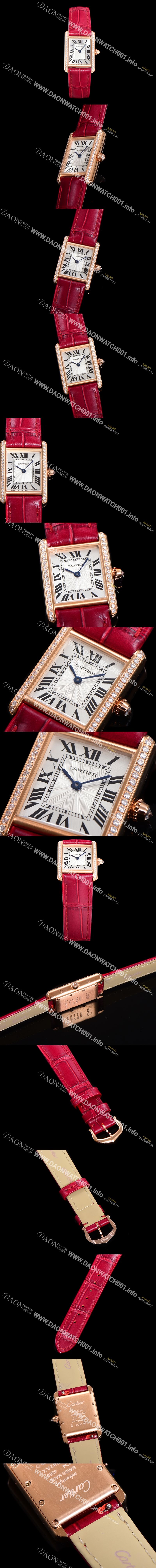 미러급 까르띠에 여성용 탱크 WJTA0010 쥬얼 다이아몬드 베젤 화이트 실버 썬더스트 다이얼 쿼츠 무브먼트 car69350 Ⅳ