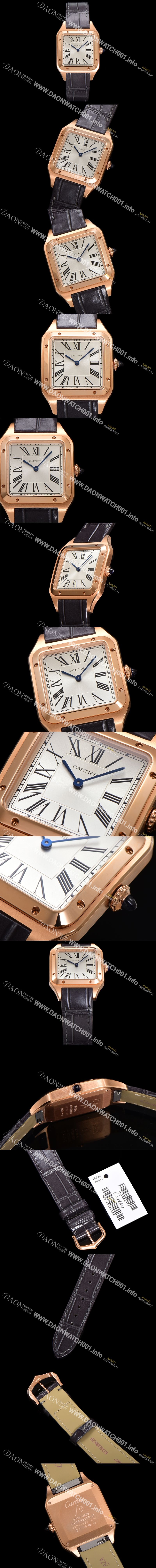 미러급 까르띠에 남여공용 산토스 WGSA0021 쿼츠 43.5mm M 사이즈 18K 로즈골드 화이트 다이얼 car69325 Ⅳ