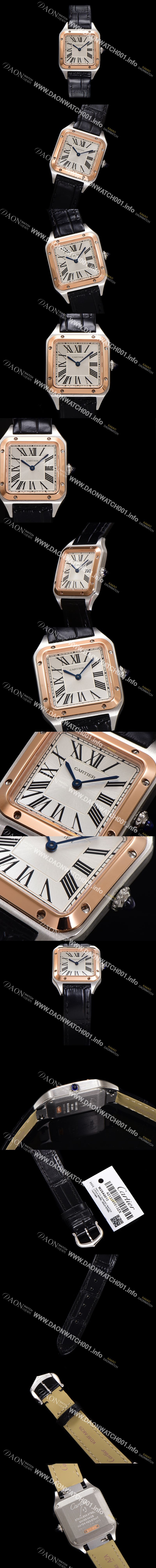 미러급 까르띠에 여성용 산토스 W2SA0012 쿼츠 38mm S 사이즈 18K 로즈골드 화이트 다이얼 car69328 Ⅳ