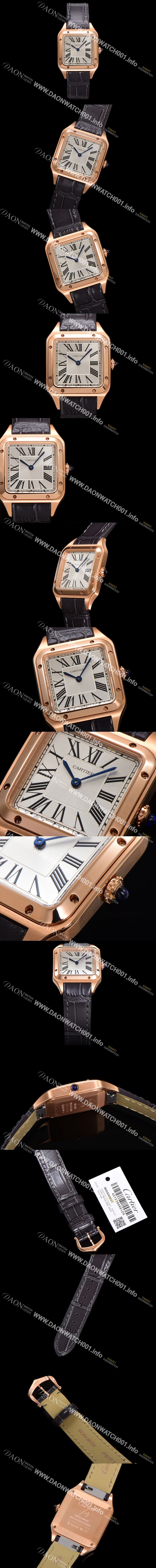 미러급 까르띠에 여성용 산토스 WGSA0022 쿼츠 38mm S 사이즈 18K 로즈골드 화이트 다이얼 car69329 Ⅳ