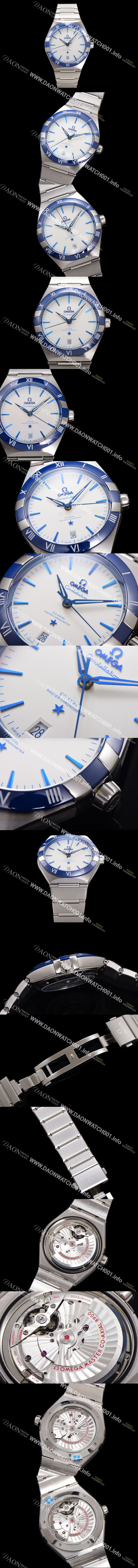 미러급 오메가 남성용 1:1수제공정! 131.30.41.21.04.001 무브UP 컨스틸레이션 코-엑시얼 마스터 오토매틱 Cal.8900타입 41mm  메탈줄 화이트 다이얼 omg20176 Ⅳ