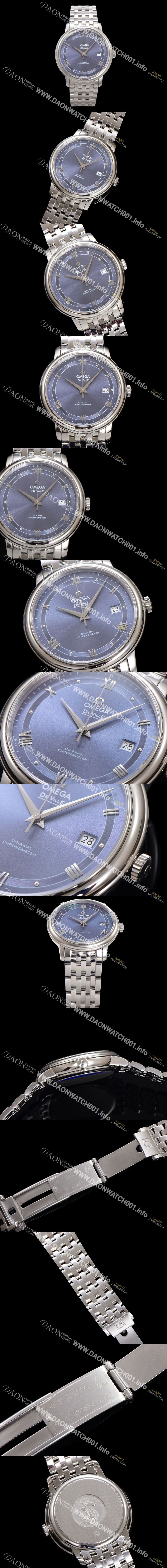 미러급 오메가 남성용 드빌 프레스티지 424.10.40.20.03.002 오토매틱 Cal.8800타입 39.5mm 메탈줄 블루 다이얼 omg20196 Ⅳ