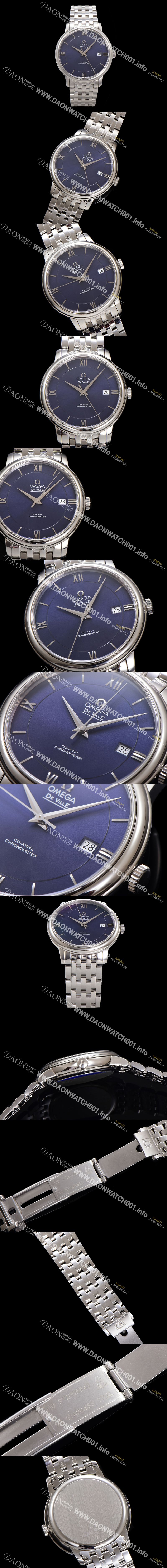 미러급 오메가 남성용 드빌 프레스티지 424.10.40.20.03.001 오토매틱 Cal.8800타입 39.5mm 메탈줄 블루 다이얼 omg20197 Ⅳ