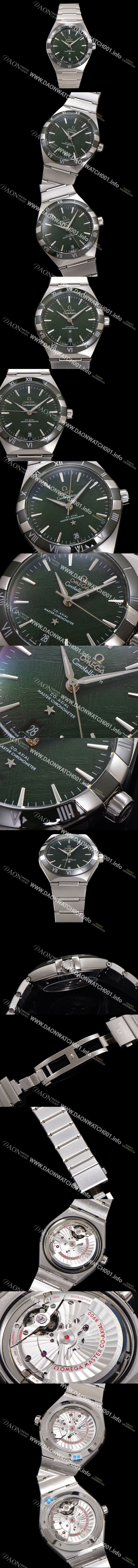 미러급 오메가 남성용 1:1수제공정! 131.30.41.21.99.002 무브UP 컨스틸레이션 코-엑시얼 마스터 오토매틱 Cal.8900타입 41mm  메탈줄 그린 다이얼 omg20178 Ⅳ
