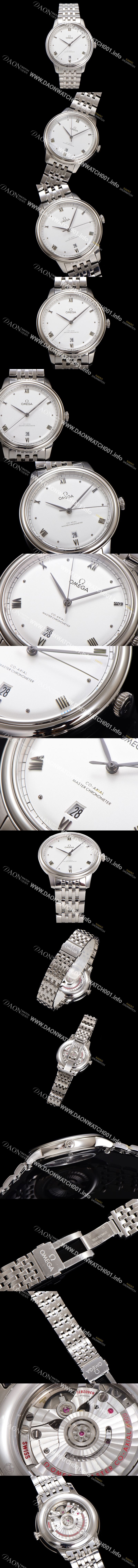 미러급 오메가 남성용 드빌 프레스티지 434.10.40.20.02.001 오토매틱 Cal.8800타입 40mm 메탈줄 화이트 다이얼 omg20209 Ⅳ
