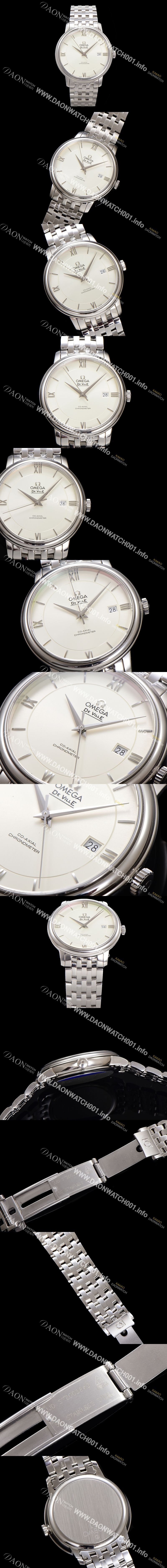 미러급 오메가 남성용 드빌 프레스티지 424.10.40.20.02.003 오토매틱 Cal.8800타입 39.5mm 메탈줄 화이트 다이얼 omg20190 Ⅳ