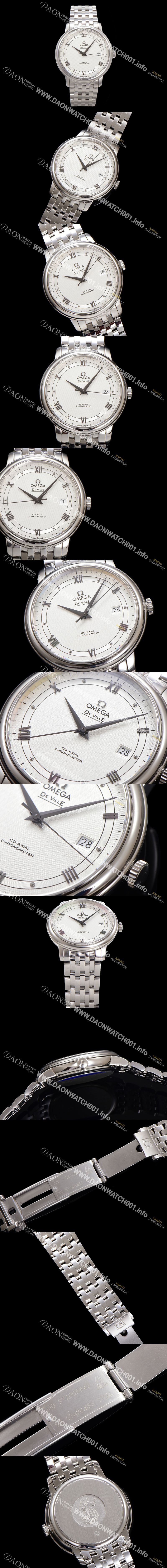 미러급 오메가 남성용 드빌 프레스티지 424.10.40.20.02.005 오토매틱 Cal.8800타입 39.5mm 메탈줄 화이트 다이얼 omg20191 Ⅳ