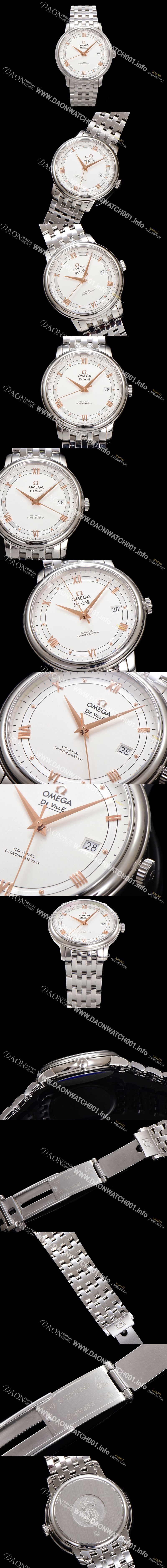 미러급 오메가 남성용 드빌 프레스티지 424.10.40.20.02.002 오토매틱 Cal.8800타입 39.5mm 메탈줄 화이트 다이얼 omg20192 Ⅳ