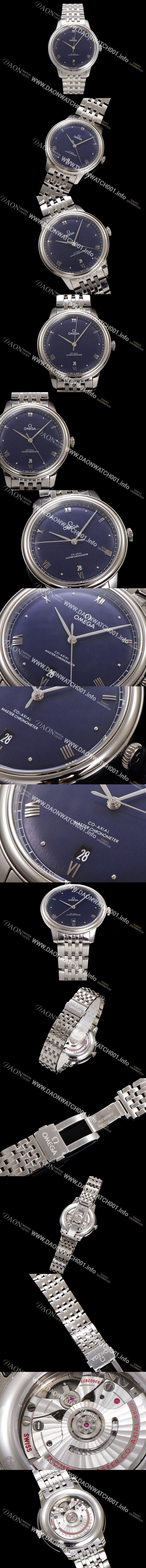미러급 오메가 남성용 드빌 프레스티지 434.10.40.20.03.001 오토매틱 Cal.8800타입 40mm 메탈줄 블루 다이얼 omg20213 Ⅳ