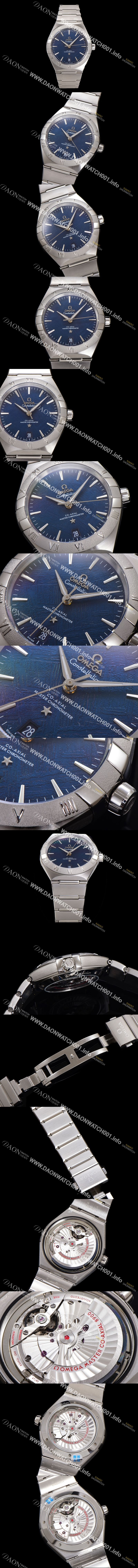 미러급 오메가 남성용 1:1수제공정! 131.30.41.21.99.003 무브UP 컨스틸레이션 코-엑시얼 마스터 오토매틱 Cal.8900타입 41mm  메탈줄 블루 다이얼 omg20182 Ⅳ