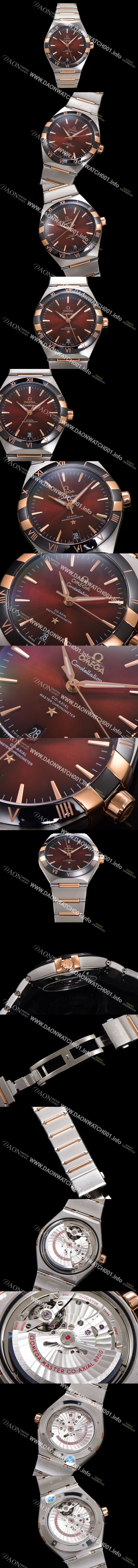 미러급 오메가 남성용 1:1수제공정! 131.23.41.21.11.001 무브UP 컨스틸레이션 코-엑시얼 마스터 오토매틱 Cal.8900타입 41mm 18K 로즈골드 메탈줄 진 브라운 다이얼 omg20185 Ⅳ