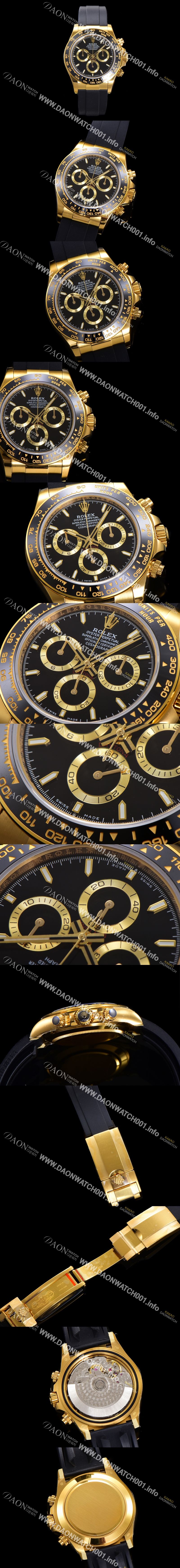 미러급 로렉스 남성용 코스모그래프 데이토나 m126518ln-0008 세라믹 베젤 18K 옐로우골드 40mm 크로노그래프 7750 오토매틱 무브먼트 블랙 다이얼 rol5330 Ⅳ