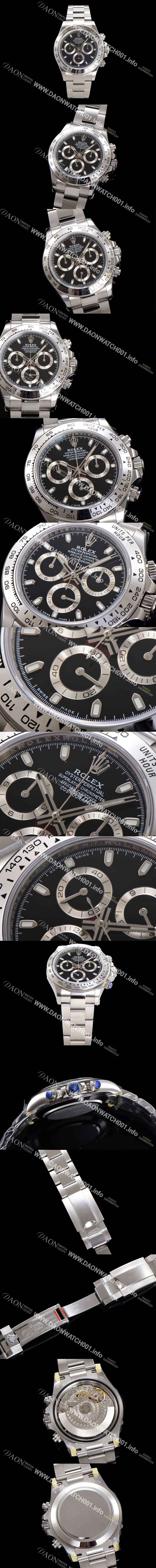 미러급 로렉스 남성용 코스모그래프 데이토나 116520-78590 오이스터 퍼페추얼 40mm 크로노그래프 7750 오토매틱 무브먼트 블랙 다이얼 rol5340 Ⅳ
